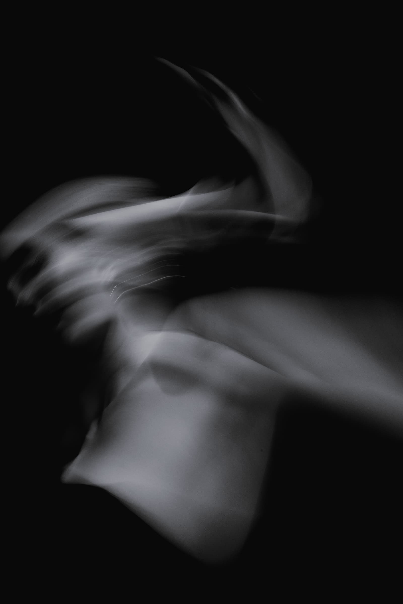 black and white photo of girl dancing
